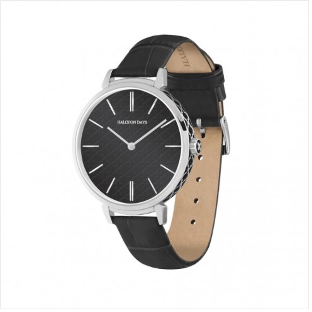 HALCYON DAYS AGAMA SPORT BLACK & PALLADIUM WATCH